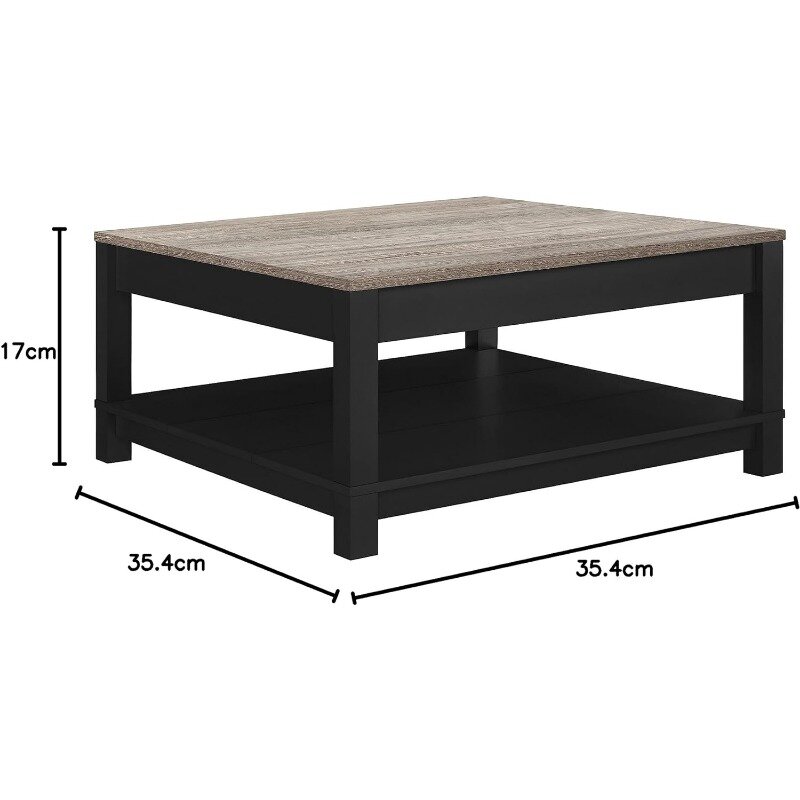 أمريكان هوم كارفر طاولة قهوة ، طاولة وسط سوداء ، 5047196PCOM ، 35.4 "D X 35.4" W X 17 "H