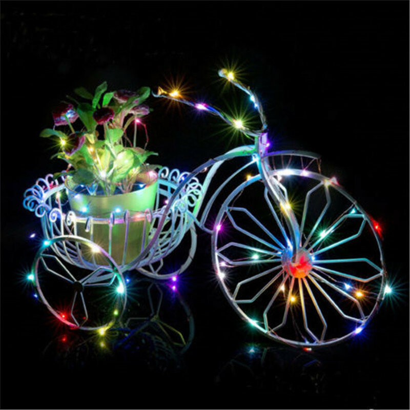 سلسلة أضواء LED بسلك نحاسي ، أضواء خرافية للعطلات ، جارلاند ، ديكور شجرة الكريسماس ، حفل زفاف ، تصنعها بنفسك ، 2 متر ، 5 ، 10 من من من من الأسلاك النحاسية