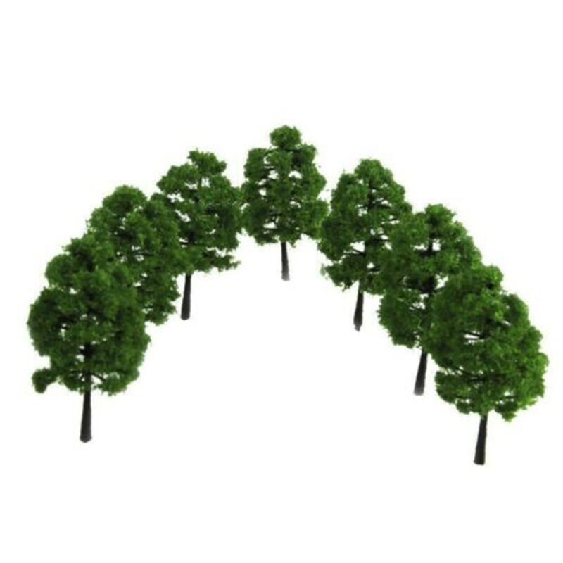 نموذج شجرة بلاستيكية خضراء ، مناظر طبيعية صغيرة مقلدة ، تزيين ذاتي الصنع ، طاولة رمال ، 1: من من من من 20: من العلامة التجارية الجديدة