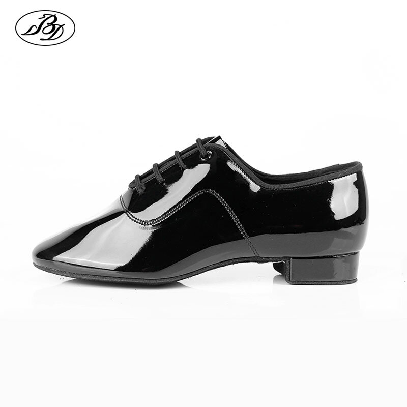أحذية رقص قياسية للأولاد BD702 ، أحذية رقص مستقيمة سوداء ، أحذية قاعة الرقص ، Tango Foxtrot Quickstep