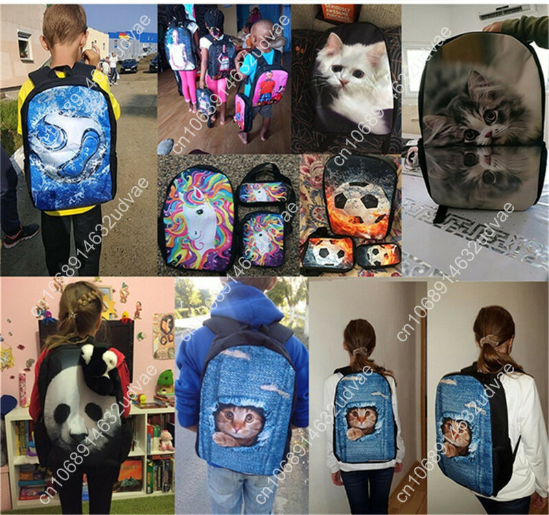 مجموعة حقائب مدرسية للأطفال ، طباعة كلب أجش ، حقيبة ظهر للمدرسة الابتدائية ، حقيبة كتب للأطفال ، فتيات وأولاد