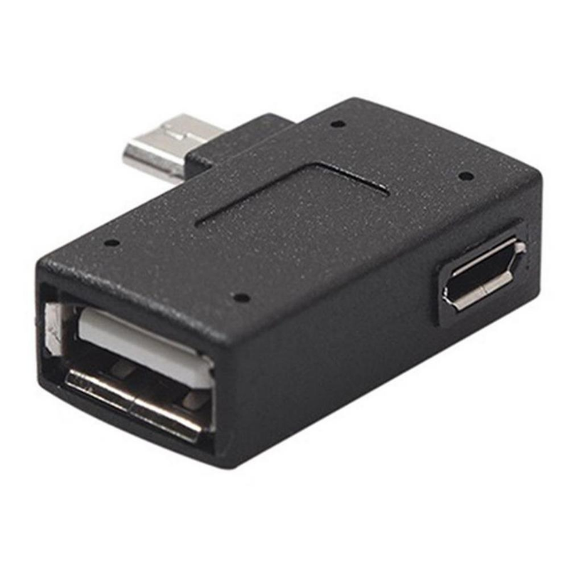 محول مايكرو USB 2.0 أنثى إلى ذكر مايكرو OTG امدادات الطاقة 2018 منفذ 90 درجة يسار 90 يمين بزاوية USB OTG محولات