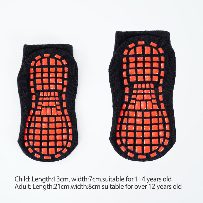 جوارب قصيرة للأطفال البالغين مضادة للانزلاق جورب الترامبولين جورب قطني يسمح بالتهوية جوارب مرنة للأولاد والبنات خارج نطاق الأسرة جوارب رياضية لليوجا