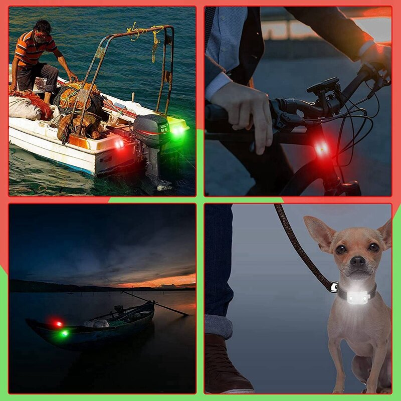 12 × LED قارب الملاحة أضواء ل قارب يخت للدراجات النارية الصيد ليلة تشغيل الصيد (الأحمر والأخضر والأبيض)