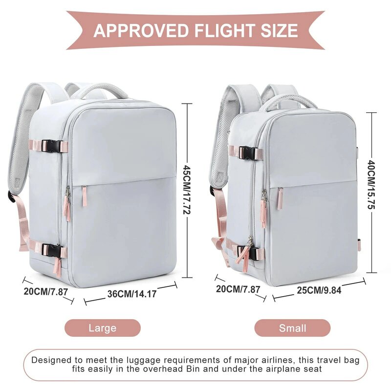 Likros-حقيبة كابينة للنساء ، حقائب سفر للكمبيوتر المحمول ، حقيبة أمتعة يدوية ، Ryanair ، 40x20x25 ، eysyjet ، 45x36x20 ، شركة الطيران المعتمدة