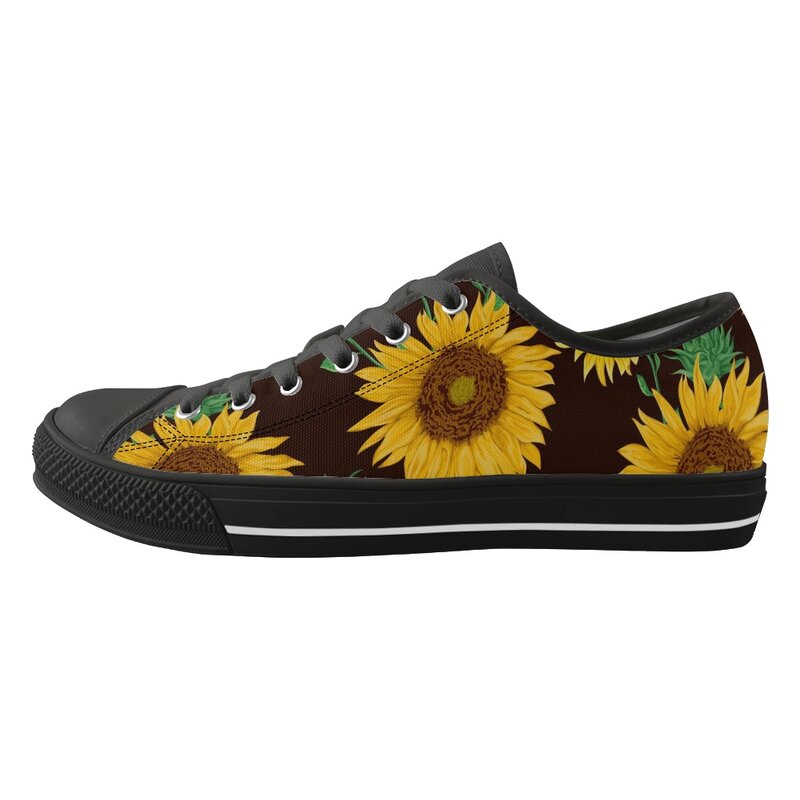 Doginthehole أحذية رياضية منخفضة المستوى عباد الشمس تصميم الفتيات في سن المراهقة خفيفة الوزن حذاء قماش الإناث الفلكنة الشقق 2022 Zapatillas