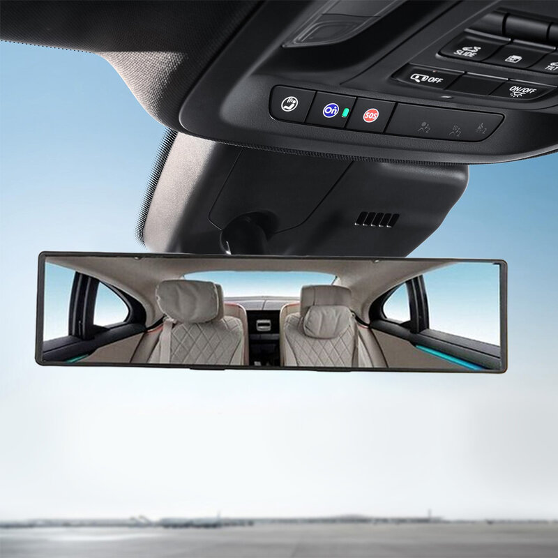 مرآة خلفية شفافة داخلية للسيارة ، مشبك مطاطي ، مانع للوهج ، محدبة عريضة ، رؤية بانورامية ، ومناظر من من من من الداخل