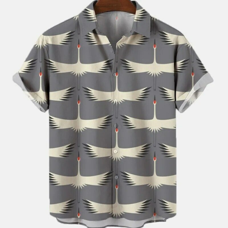 الرجال الطيور ازياء عطلة خمر هاواي قميص للرجال ثلاثية الأبعاد الأزهار بلوزة غير رسمية نمط عالية الجودة الفاخرة Dazn الملابس