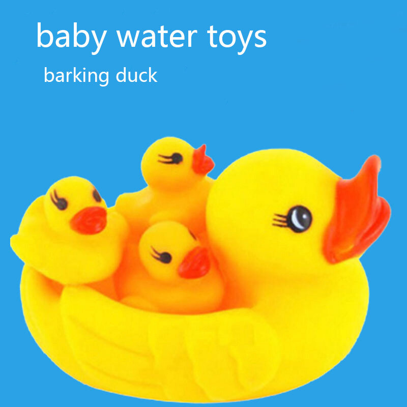 4 قطعة ألعاب الأطفال المياه العائمة الأطفال ألعاب مياه الأصفر بطة من المطاط البط حمام الطفل لعبة للأطفال ضغط الصوت صار بركة