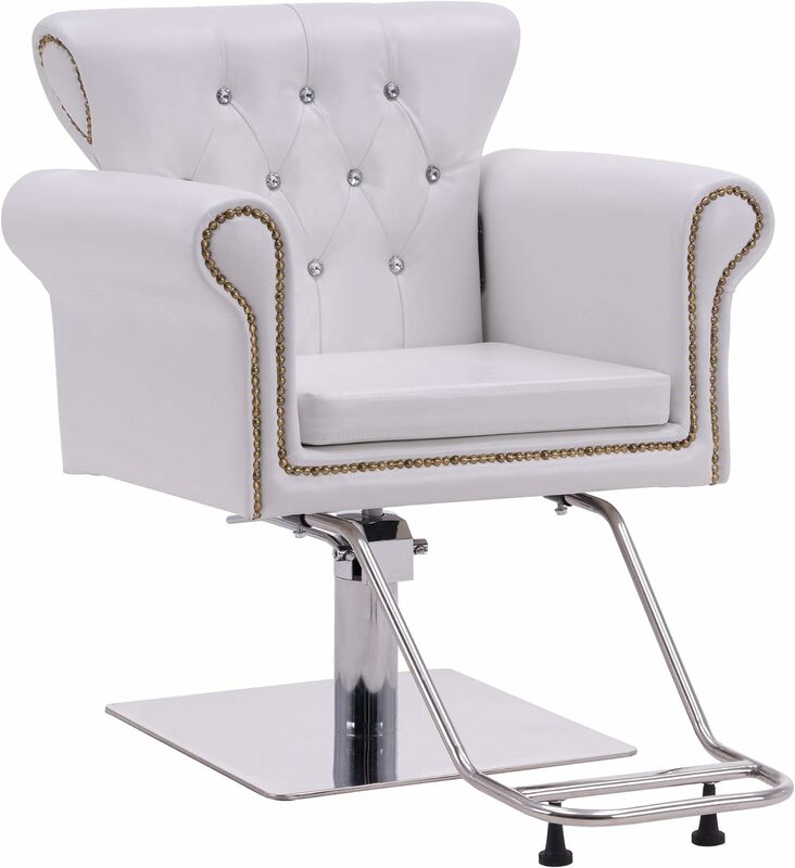 صالون حلاقة-كرسي صالون تصفيف كلاسيكي لمصفف الشعر ، كرسي هيدروليكي عتيق ، معدات سبا للتجميل ، أو أبيض