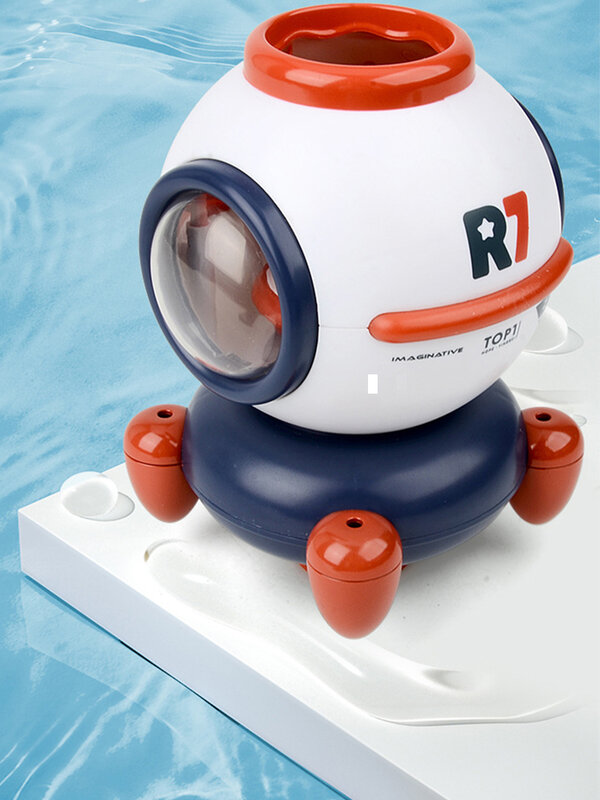 سفينة الفضاء الأطفال حمام لعبة الكهربائية رشاش دوار لعبة مع أضواء ملونة الصغار حمام سباحة لعب للأطفال الصغار