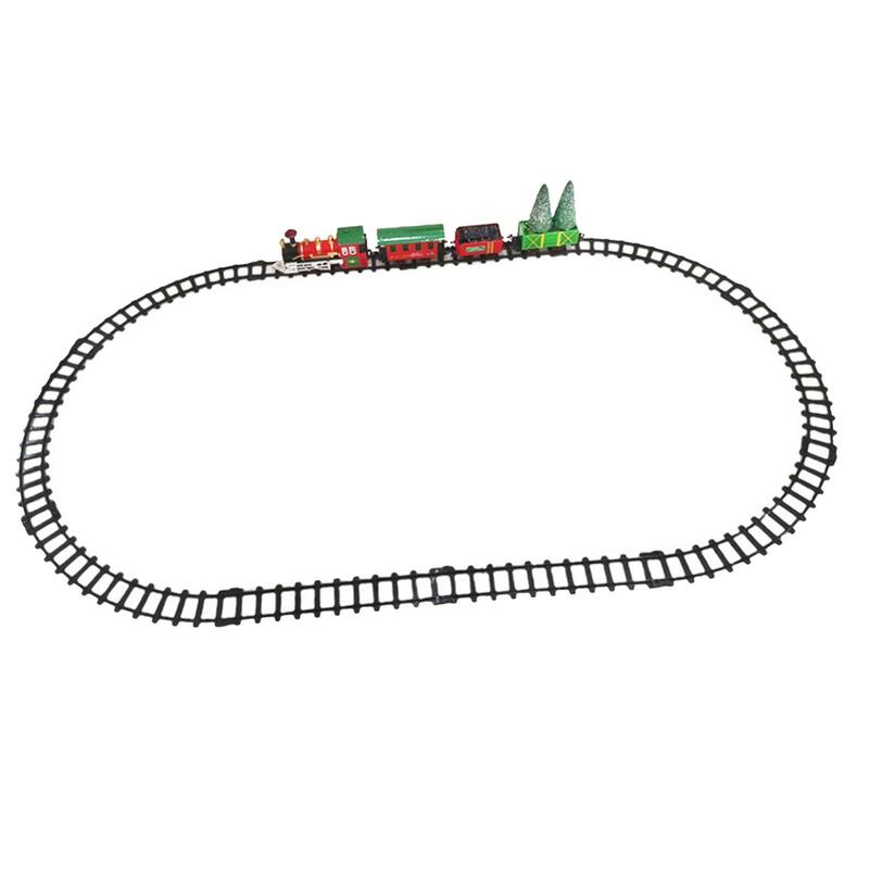 مجموعة القطار الكهربائي مع الملحقات ، الديكورات شجرة عيد الميلاد ، لعبة مسارات السكك الحديدية ، ألعاب القطار للبنين والبنات