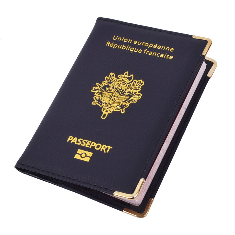 فرنسا حقيبة سفر حامل جواز سفر ، بو الجلود جواز سفر الغطاء الواقي ، أزياء المحفظة الفرنسية للرجال والنساء