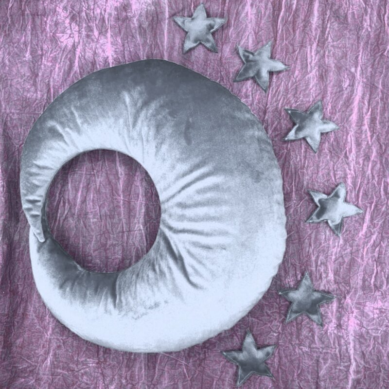 طقم وسادة نجوم على شكل قمر للأطفال مستلزمات تصوير لحديثي الولادة ملحقات تصوير للأطفال الرضع