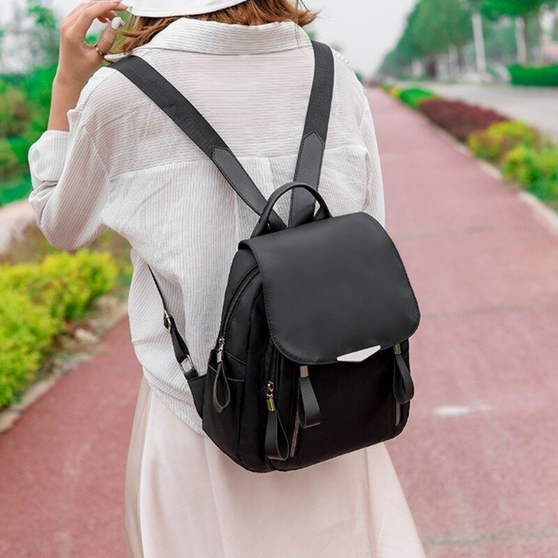 الكورية المرأة الطالب حقيبة مدرسية في الهواء الطلق مقاوم للماء السفر مكافحة سرقة النايلون على ظهره حقيبة السفر