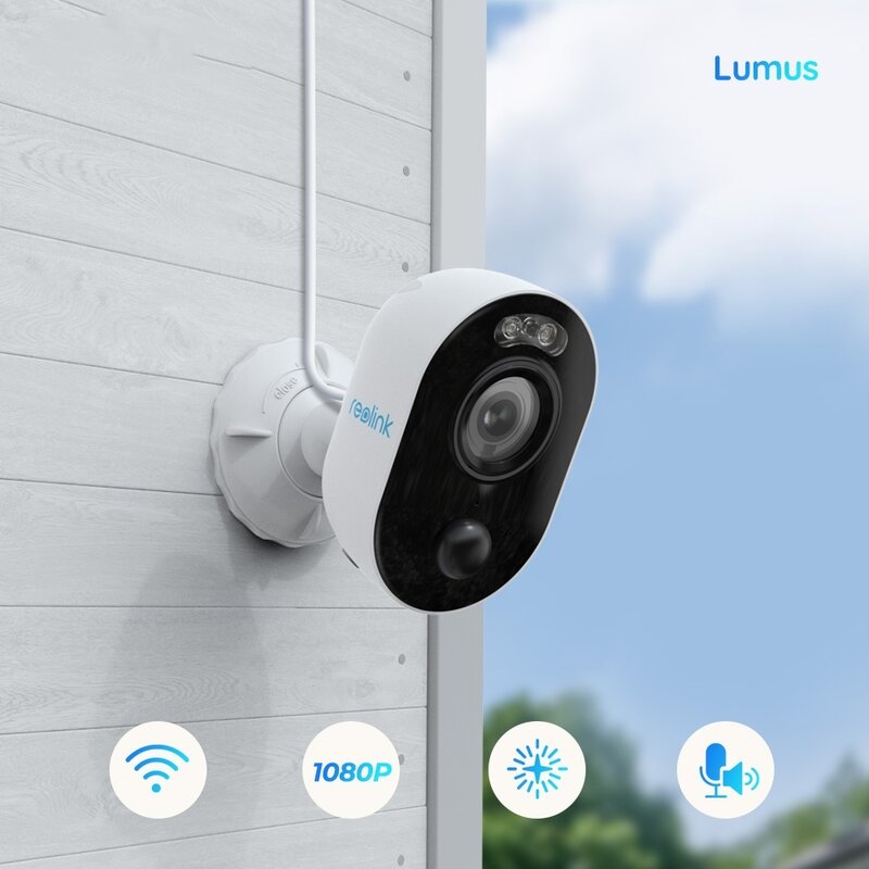 Lumus-كاميرا أمان منزلية IP ، ضوء كشاف ، واي فاي ، عالي الدقة بالكامل ، لون ، رؤية ليلية ، بير ، صوت ذو اتجاهين ، خارجي ، داخلي ، جديد ،