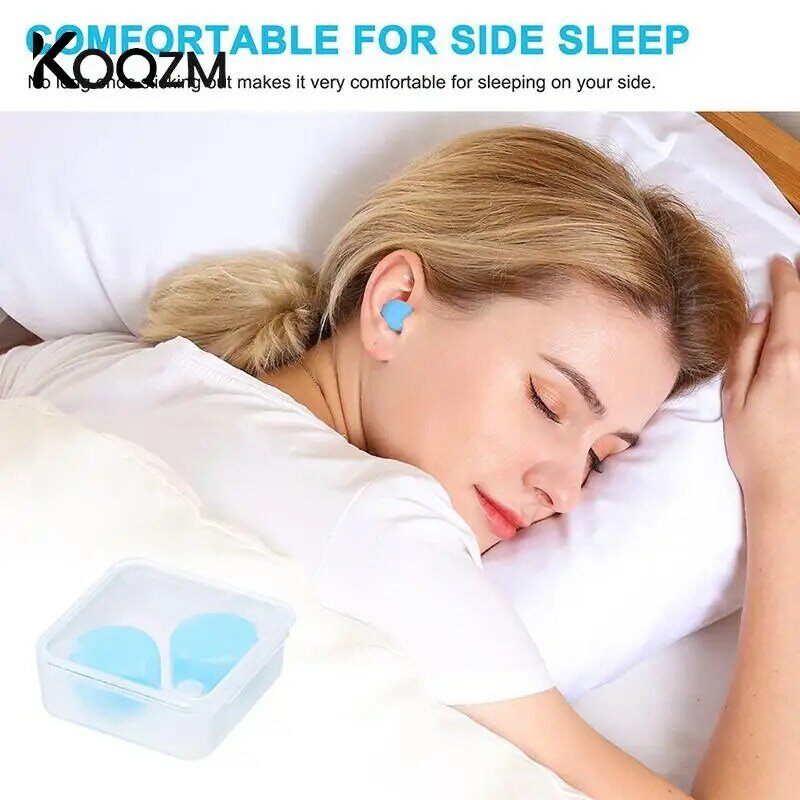 8 قطعة/صندوق سيليكون الأذن المقابس الحد من الضوضاء النوم مكافحة إلغاء عزل الصوت سدادة الأذن حماية النوم قابلة لإعادة الاستخدام الأذن