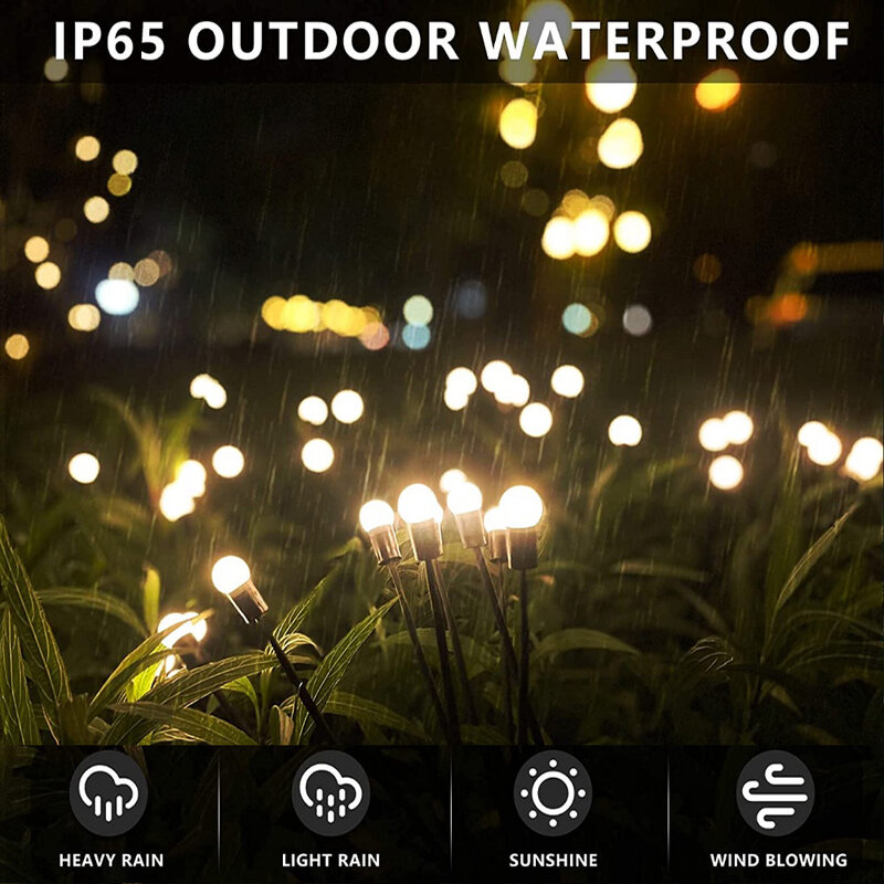 الطاقة الشمسية LED ضوء الألعاب النارية اليراع أضواء عيد الميلاد الديكور حديقة أضواء المشهد في الهواء الطلق IP65 مقاوم للماء ضوء تمايل