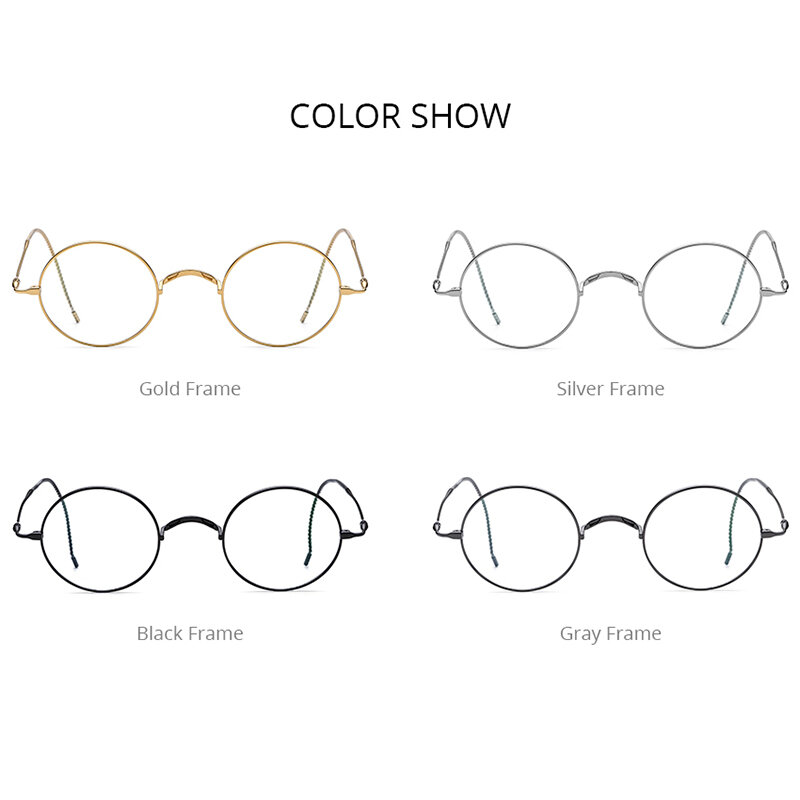 FONEX B التيتانيوم النظارات الإطار الرجال الرجعية صغيرة مستديرة وصفة النظارات النساء خمر البصرية هاري بوترز نظارات F85725