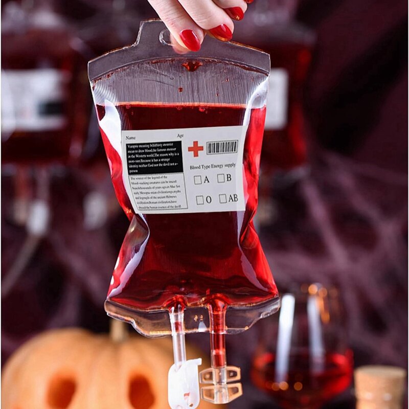 أكياس دم للمشروبات ، لوازم ديكورات حفلات الهالوين ، متينة ، سهلة التركيب ، سهلة الاستخدام ، 15 *