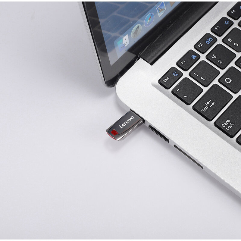 Lenovo-Mini Metal USB فلاش محركات الأقراص ، القدرة الحقيقية ذاكرة عصا ، أسود القلم محرك الأقراص ، الإبداعية هدية الأعمال ، تخزين الفضة ، U القرص ، 2 تيرا بايت