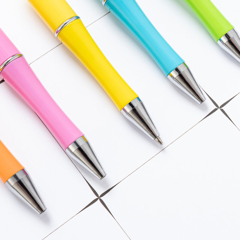 40 قطعة من البلاستيك مطرز القلم الإبداعية مطرز قلم حبر جاف شعار مخصص Beadable القلم اللوازم المدرسية أقلام القرطاسية اليابانية