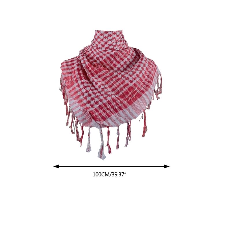 الأوشحة الشماغ الكوفية وشاح شرابات Colorblock Houndstooth الحجاب العربي