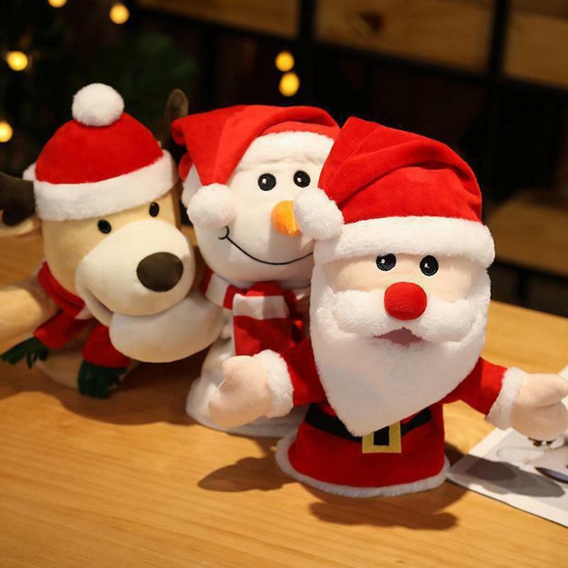 عيد الميلاد أفخم دمية اليد للأطفال ، لعبة الكرتون ، سانتا كلوز ، ثلج ، الأيائل ، الأداء التفاعلي ، الدعائم