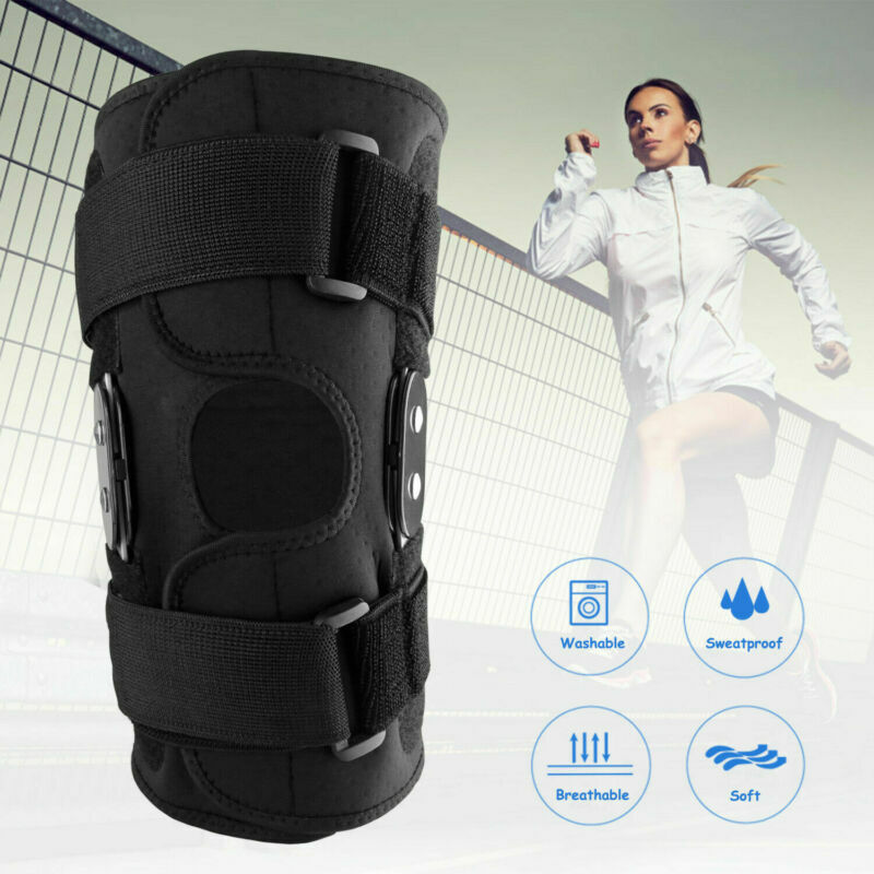 Adjustable Hinged Knee Patella Support Brace Sleeve Wrap Stabilizer Sports Knee Pad Support Jumpers Protector Tendonitis Relief
