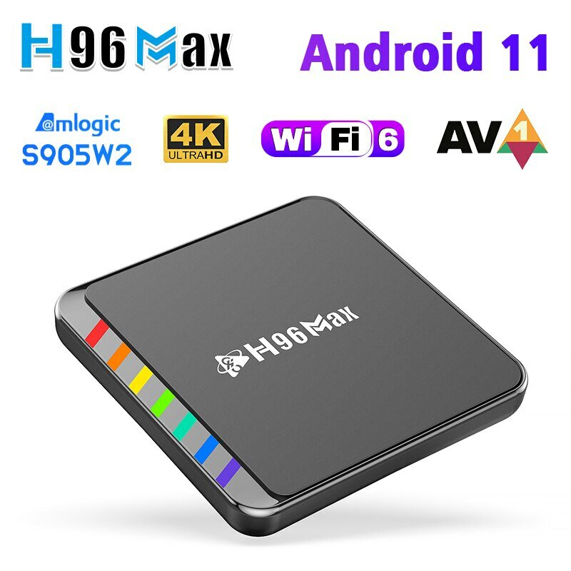 Android 11 S905W2 4GB 32GB 64GB AV1 رباعي النواة WIFI6 4K H96 Max W2 Set Top TV Box