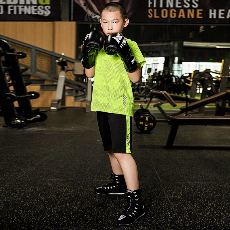 أطفال أحذية المصارعة المهنية عالية أعلى شبكة أحذية مصارعة فاخرة المصارعة أحذية رياضية التدريب Sanda رفع الأثقال الأحذية
