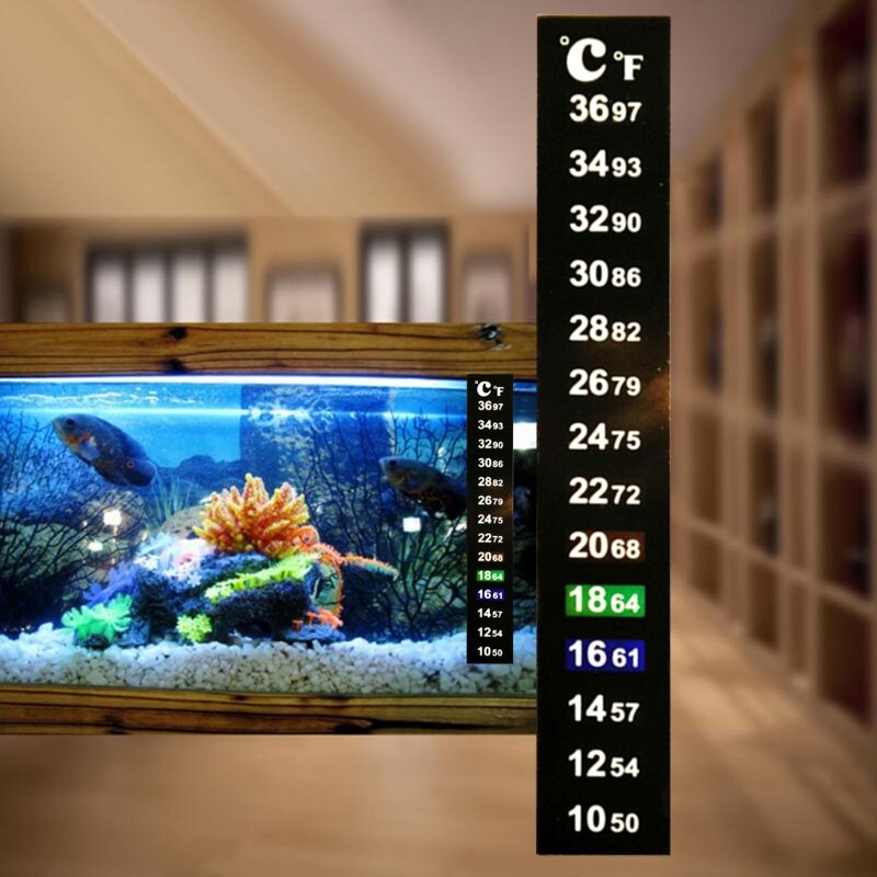 448B ملصق درجة الحرارة شريط لاصق لحوض السمك لتخمير 10 درجة مئوية 36 درجة مئوية