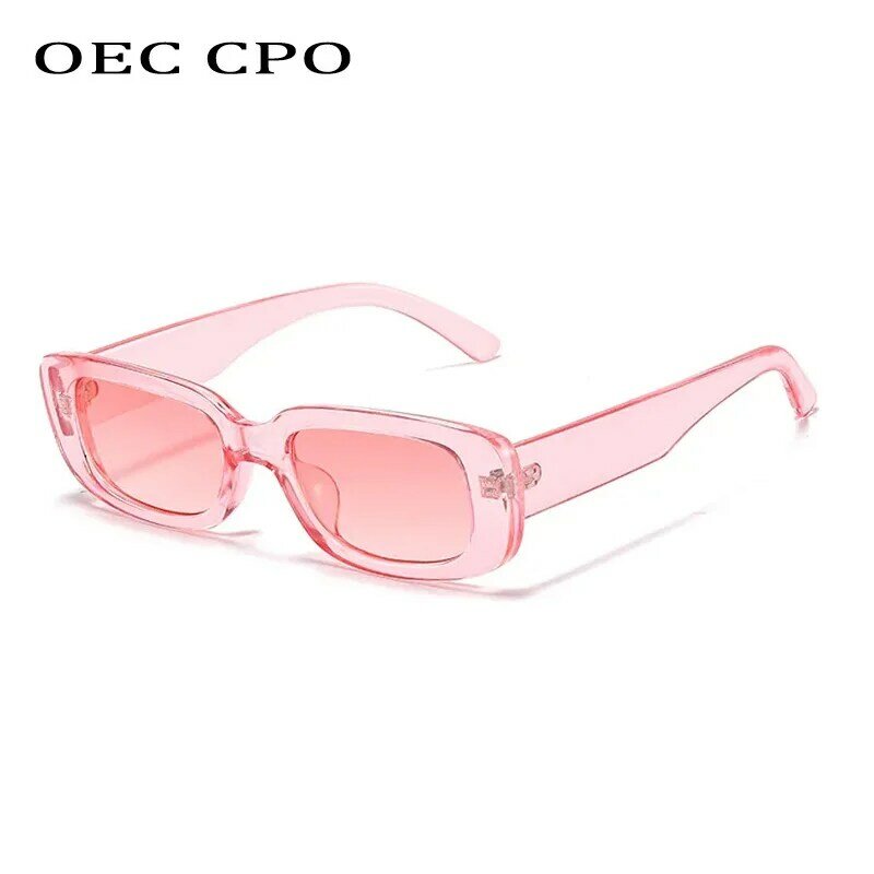 OEC CPO النظارات الشمسية مربع صغير النساء إطار من البلاستيك البرتقال التدرج النظارات الشمسية الإناث العصرية العلامة التجارية مصمم النظارات UV400