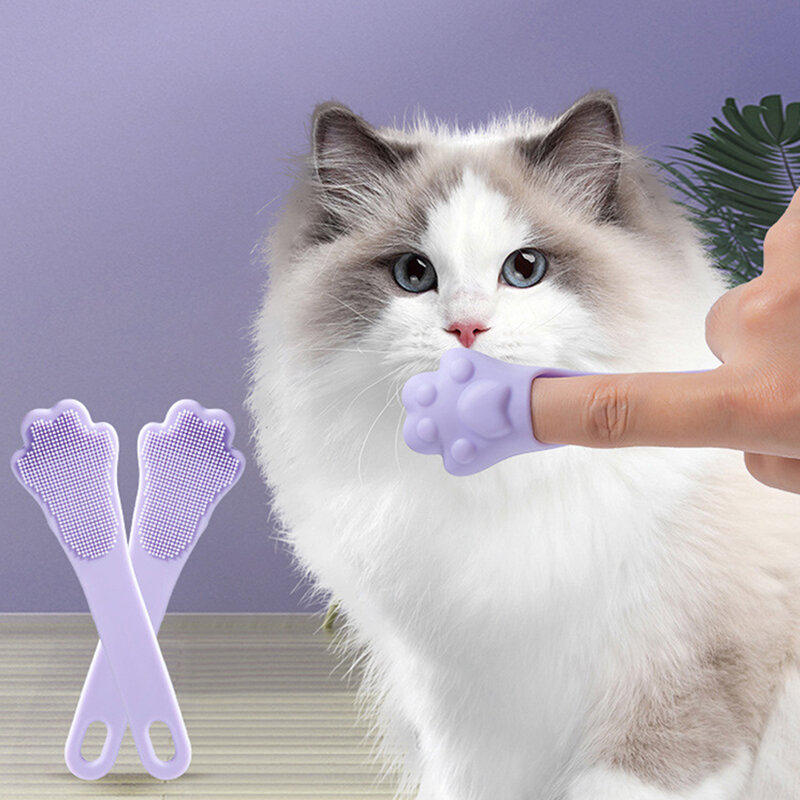 فرشاة أسنان متعددة الزوايا ثلاثية الجوانب للحيوانات الأليفة ، فرشاة تنظيف الكلاب والقط ، أداة العناية بالأسنان الكريهة