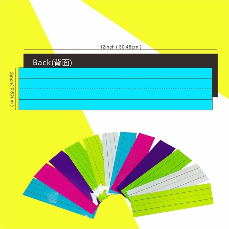 6 شرائط جملة ملونة مع مغناطيس 12x3 بوصة قابلة لإعادة الاستخدام شرائط جملة مبطنة دروبشيب