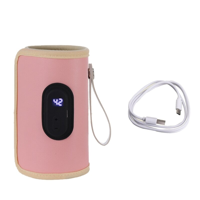 زجاجة حليب قابلة للتعديل معزولة الأكمام لتدفئة حليب الأم، حقيبة غطاء سخان شحن USB للسفر المنزلي اليومي