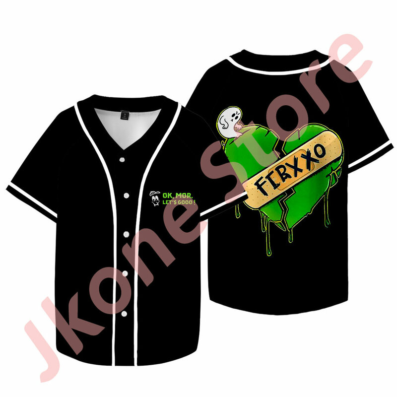 الرجال والنساء Ferxxo تي شيرت بأكمام قصيرة ، سترة بيسبول على شكل قلب ، قميص بشعار جولة ، تأثيري ، الموضة