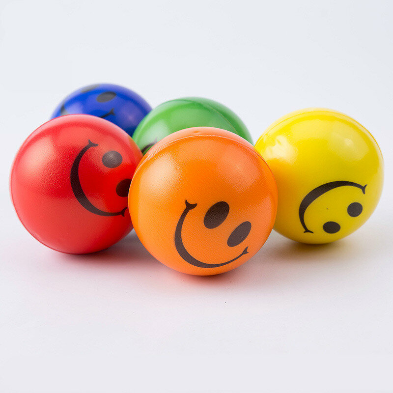 5 قطعة/الوحدة 6.3 سنتيمتر ابتسامة الوجه رغوة الكرة ضغط الإجهاد الكرة الإغاثة لعبة اليد المعصم ممارسة بولي Toy لعبة كرات للأطفال