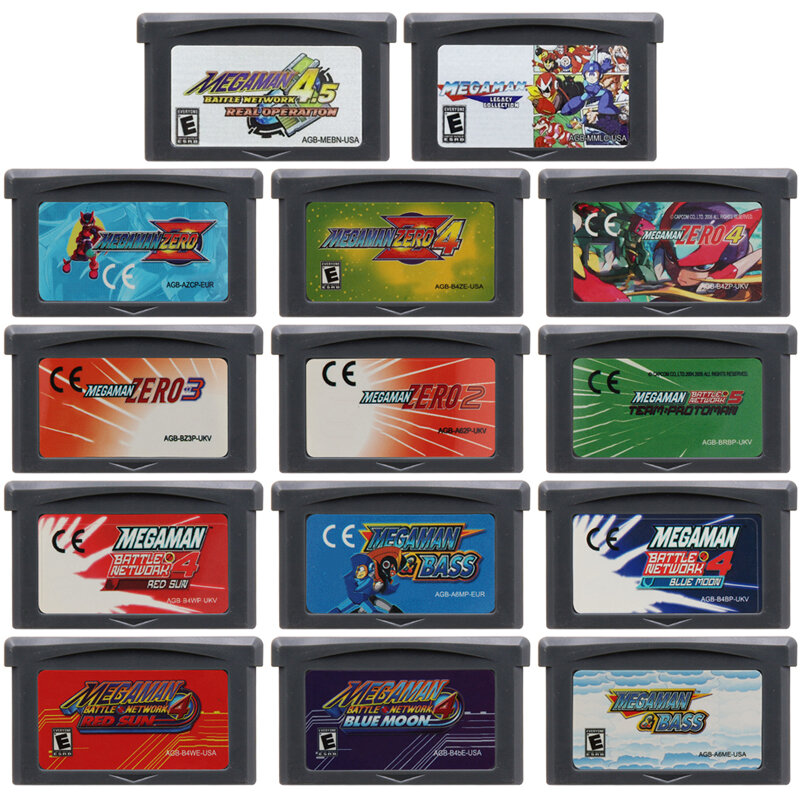 مجموعة تراث سلسلة ميجا مان ، خرطوشة لعبة GBA ، بطاقة وحدة التحكم في ألعاب الفيديو 32 بت ، شبكة المعركة