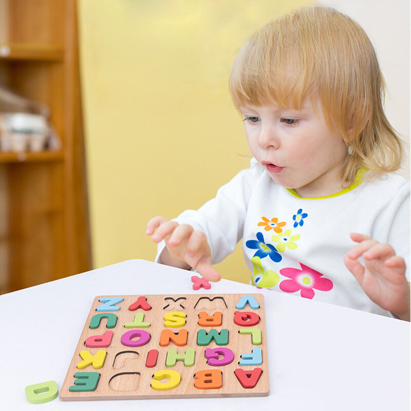 لعبة ألغاز مونتيسوري خشبية للطفل ، ألعاب مطابقة ، الأبجدية وشكل الأرقام ، ألعاب تعليمية مبكرة للأطفال ، 1 سنة ، 2 سنة ، 3 سنوات