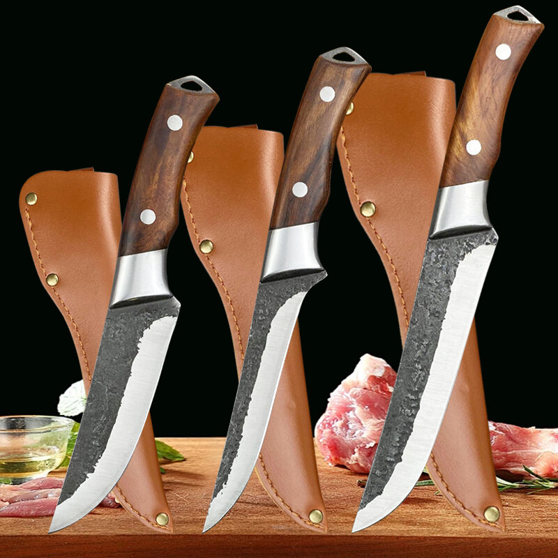 سكاكين حادة من الفولاذ المقاوم للصدأ للذبح ، سكين عظمي للماشية والأغنام ، ساطور اللحوم المنزلية ، سكين تقطيع الخضار والفاكهة