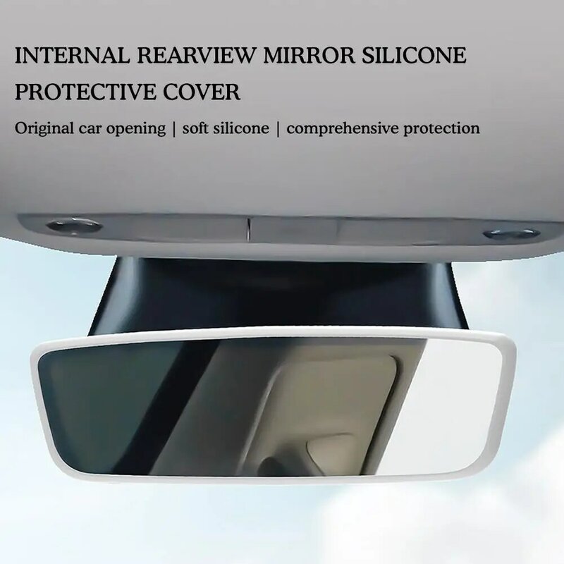 واقي مرآة الرؤية الخلفية لتسلا ، شريط سيليكون ، حماية الإطار ، إكسسوارات داخلية ، Y