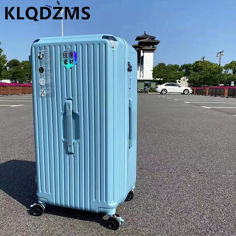 KLQDZMS سعة كبيرة 22 "24" 26 "28" 30 "32" 34 "بوصة الأمتعة دائم للجنسين عربة حقيبة الطالب صندوق تخزين المحمولة