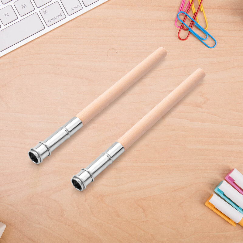 موسع قلم رصاص خشبي مع مقبض ألومنيوم ، مطيل قلم رصاص فني ، تمديد تلوين ، اللوازم المدرسية والمكتبية ، 12 قطعة