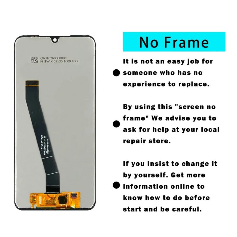 شاشة LCD أصلية 6.26 بوصة لهاتف شاومي ريدمي 7 M1810F6LG M1810F6LH مع إطار لشاشات LCD M1810F6LI