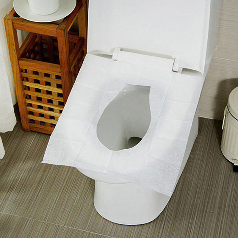20 قطعة/الوحدة المتاح غطاء مقعد المرحاض مقاوم للماء سلامة السفر/التخييم الحمام الدخول حصيرة المحمولة الأساسية للخارجية