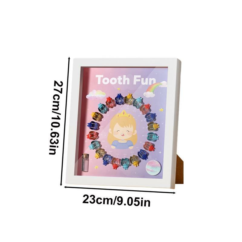 صندوق خرافي الأسنان للأطفال ، تخزين وعرض الأسنان الأولى ، هدية عيد ميلاد الطفل والاستحمام ، إطار الصورة ، تذكار