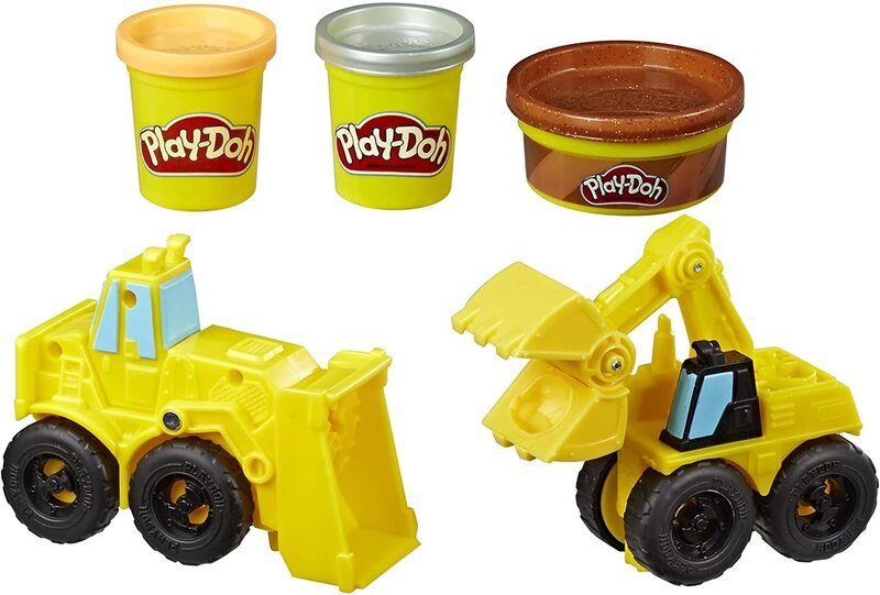 Play-Doh العمل الدؤوب سوف تكون قادرة على إنشاء مواد البناء مثل الحجارة والمجارف والأنابيب مع جرافة وقالب N