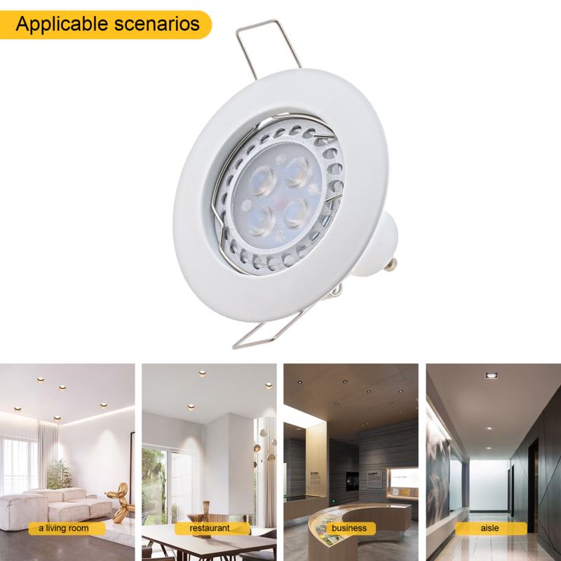 2pcs Round GU10 MR16 Spotlight Downlight Base Socket Light Frame for BedroomEmbedded Ceiling Light Frame