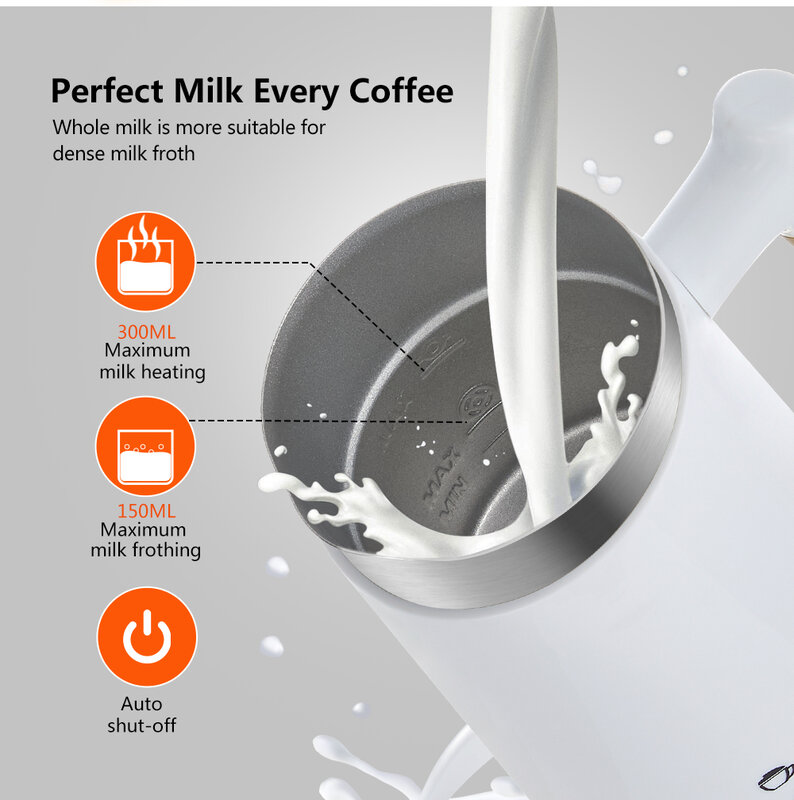 بيولوميكس إبريق صنع رغوة الحليب و القهوةمنتزج جديدي، مصمم لصنع و تسخين و تزبيد الحليب و القهوة و اللاطيه و مشروب الشوكولاتة الساخنة و الكابتشينو